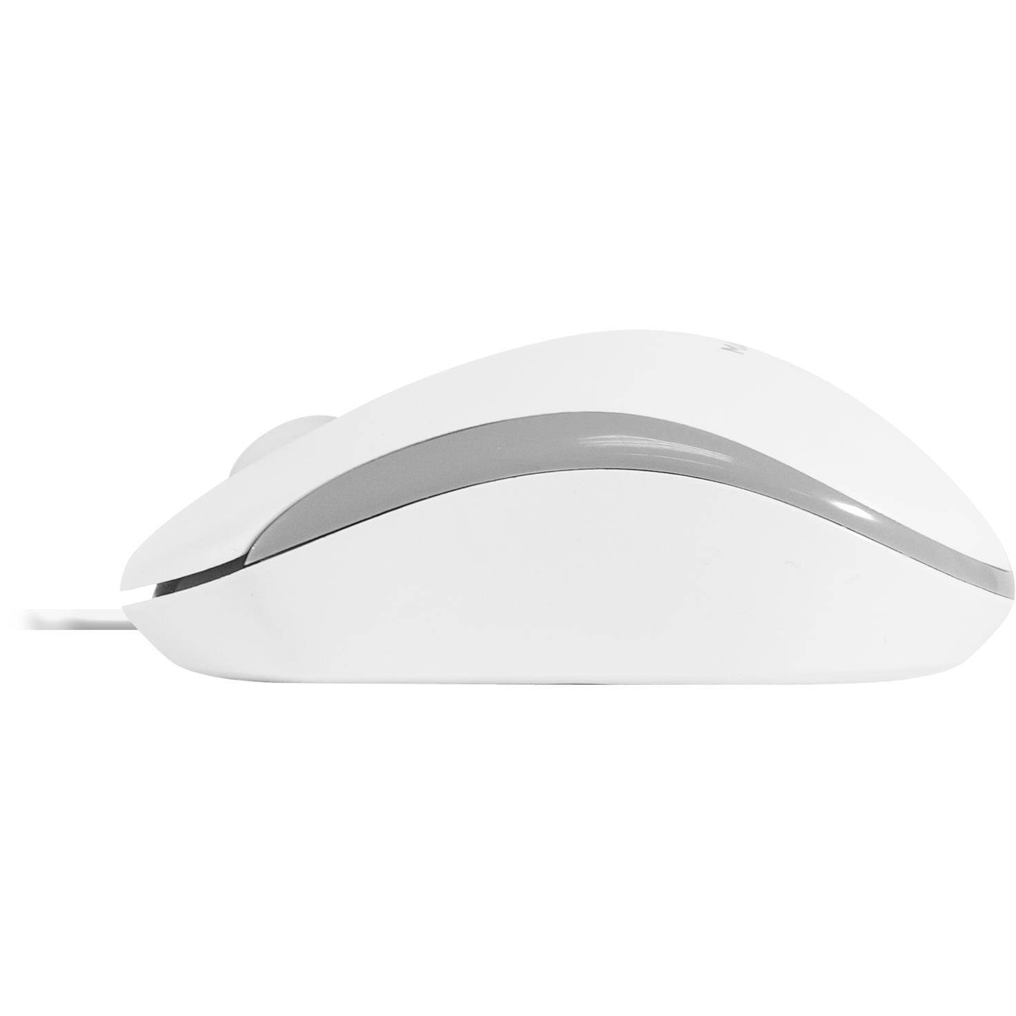 Macally QMOUSE USB Wired 3 Button 1200dpi Optical Mouse - White