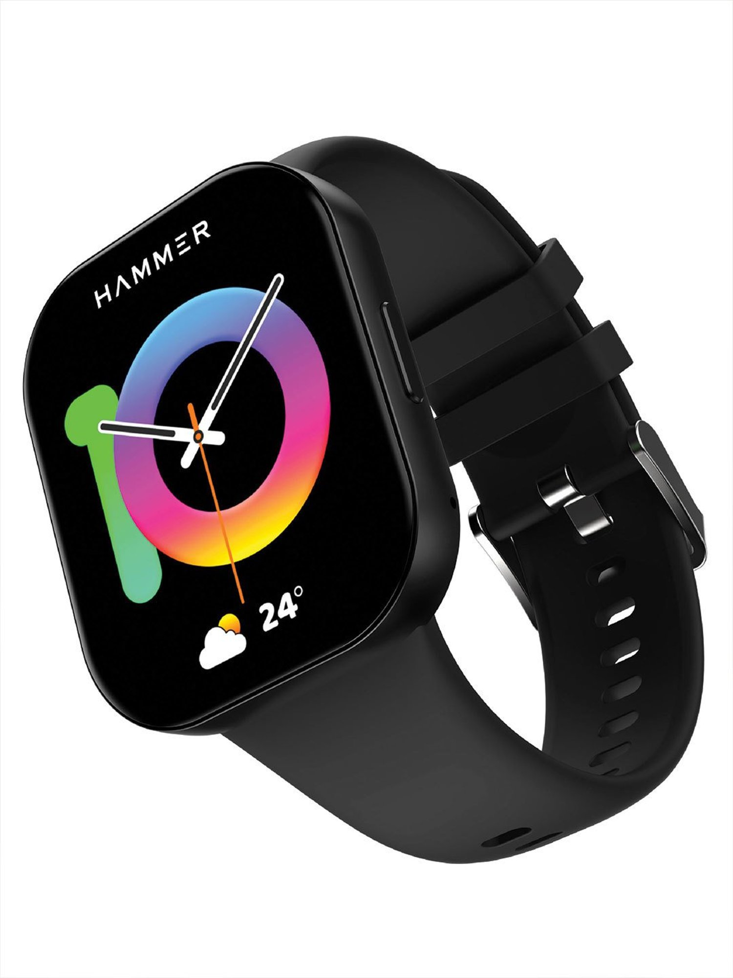 Hammer Robust 1.96 inch AMOLED Smartwatch for Men with BT Calling & 800 Nits (Charcoal Black)
