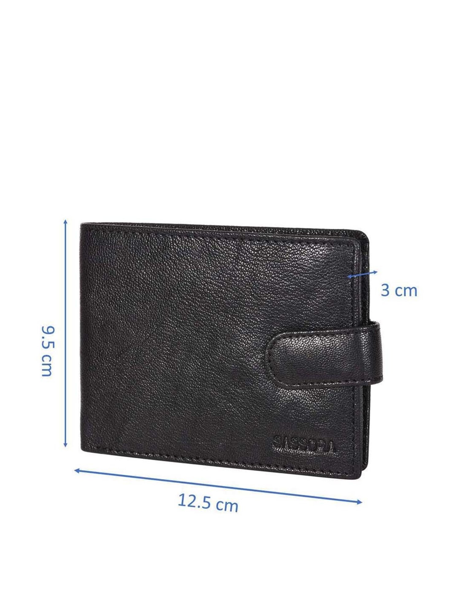 SASSORA Black Casual Leather Rfid Bi-Fold Wallet for Men