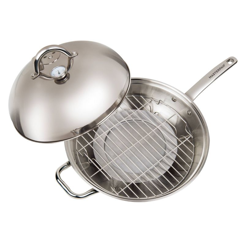 MasterPan 13" Stainless Steel Stovetop Multi-Use 4-1 Smoker Wok
