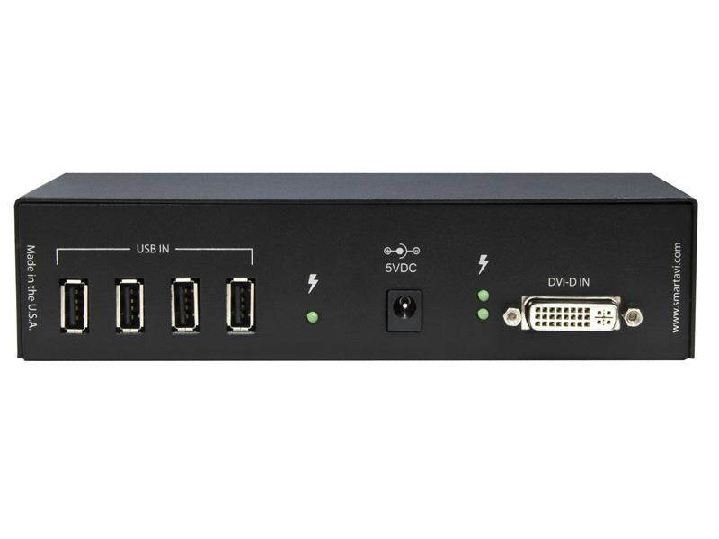 Smart AVI - UDX-PS - SmartAVI DVI-D and USB 2.0 over CAT6 STP Extender - 1 Computer(s) - 1 Remote User(s) - 250 ft Range - 4 x Network (RJ-45) - 5 x USB - 2 x DVI