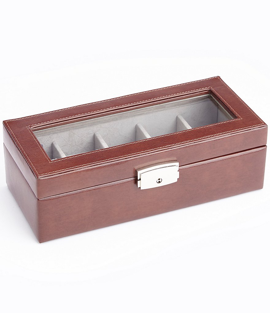 ROYCE New York Aristo Leather Five Slot Watch Box