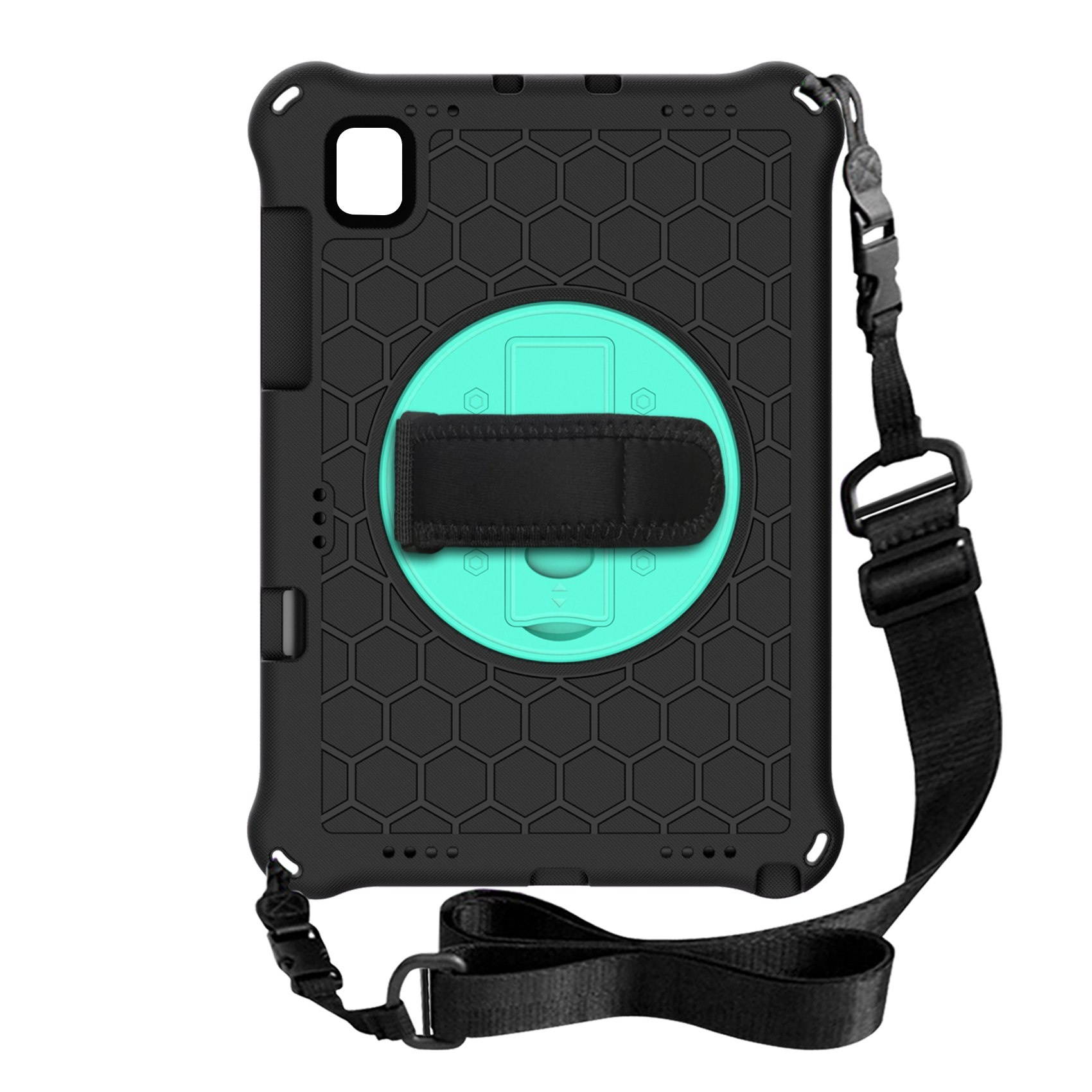 Tablet Case for Samsung Tab A7 10.4 2020 T500/T505/Tablet Anti-Drop Case with Strap and Tablet Stand(Black+Green)