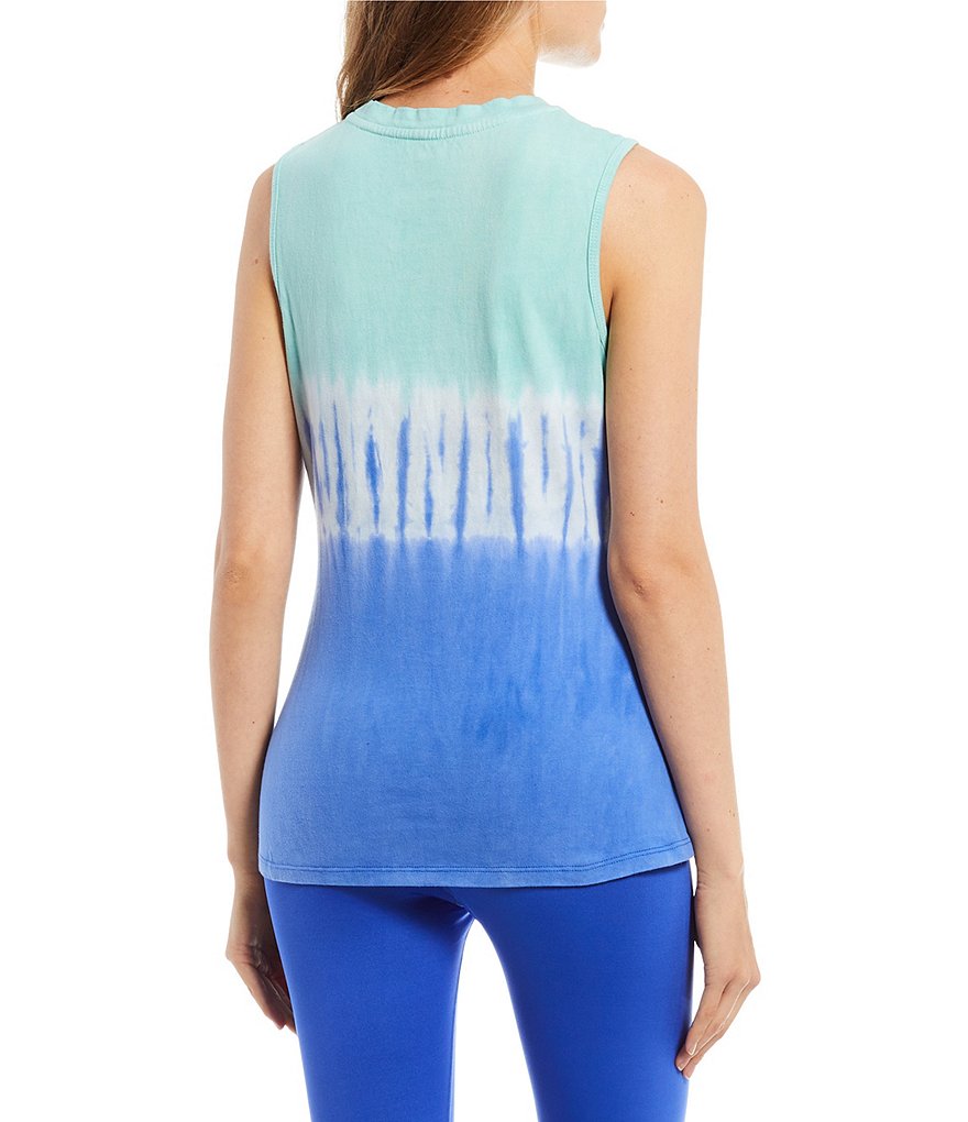 Ivory Ella Sleeveless Ombre Logo Graphic Tank Top