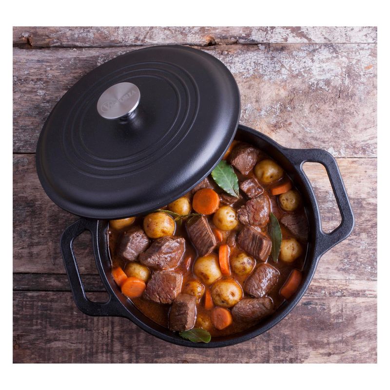 Kamado Joe 5.5 Quart Thick Walled Cast Iron Dutch Oven Outdoor Camping Cookware