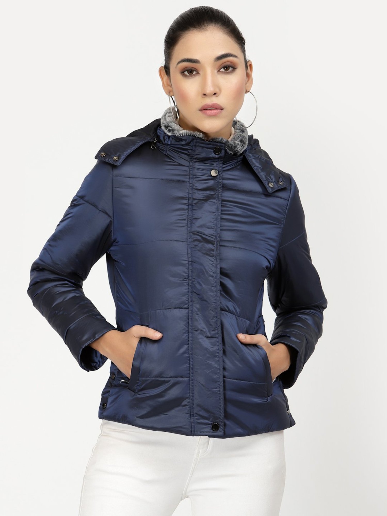 Juelle Navy Hooded Jacket