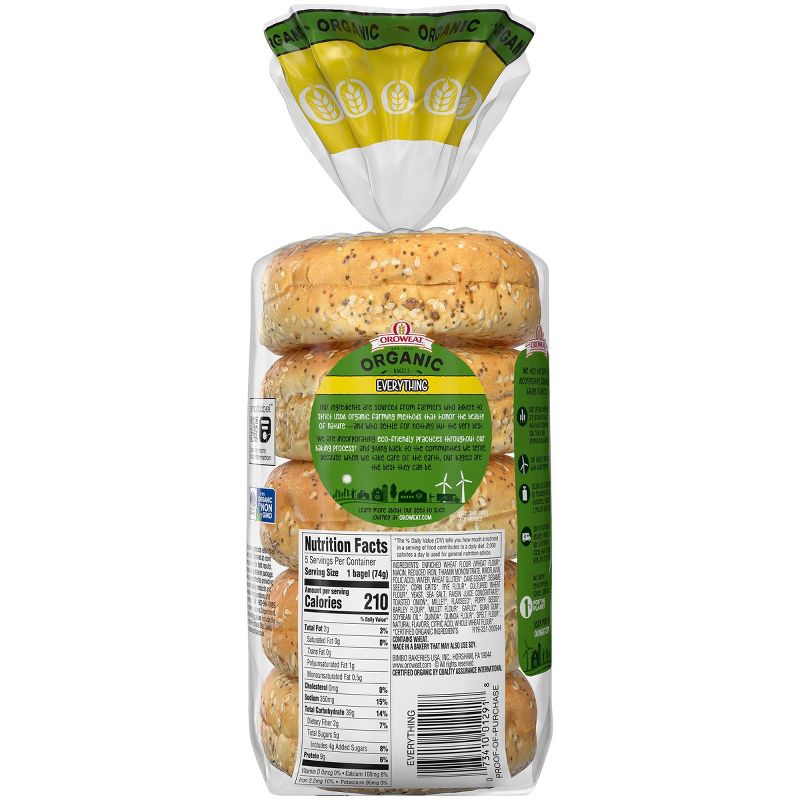 Oroweat Organic Everything Bagels -16oz/5ct
