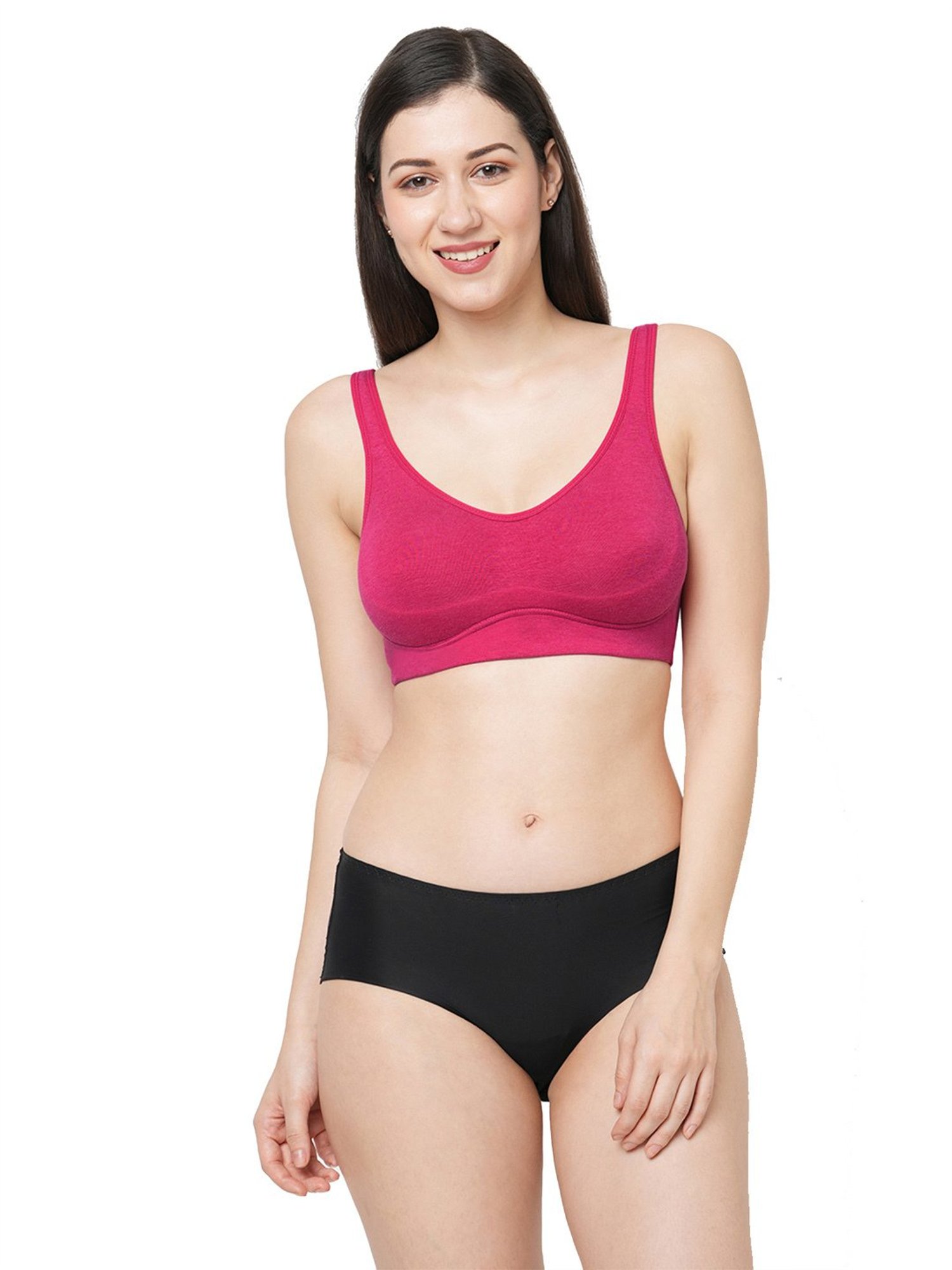 Inner Sense Fuchsia & White Full Coverage Bra - Pack of 2