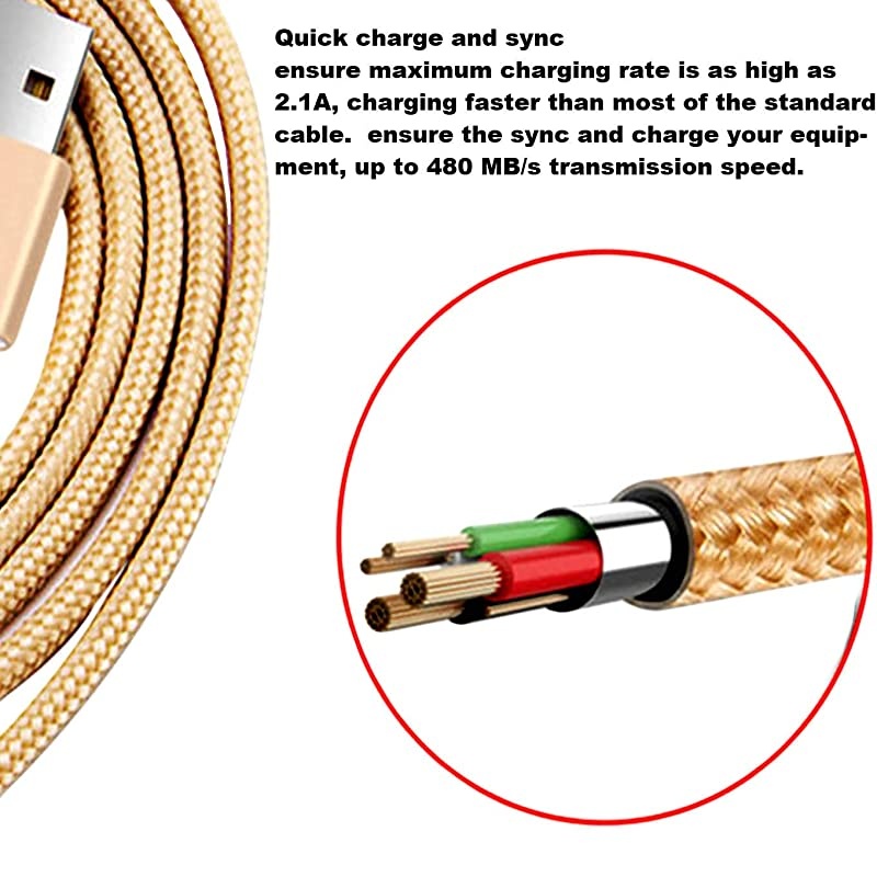 2Pack  Micro USB Cable 5 Ft Micro USB Fast Charging Cord Charging Nylon Braided Replacement High Speed Data Sync Charger Compatible with Kindle Touch 2011 Fire KeyboardBlack+Blue