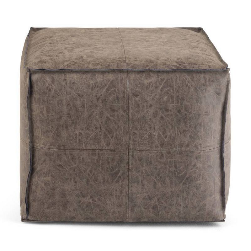Dante Square Pouf Distressed Brown - WyndenHall