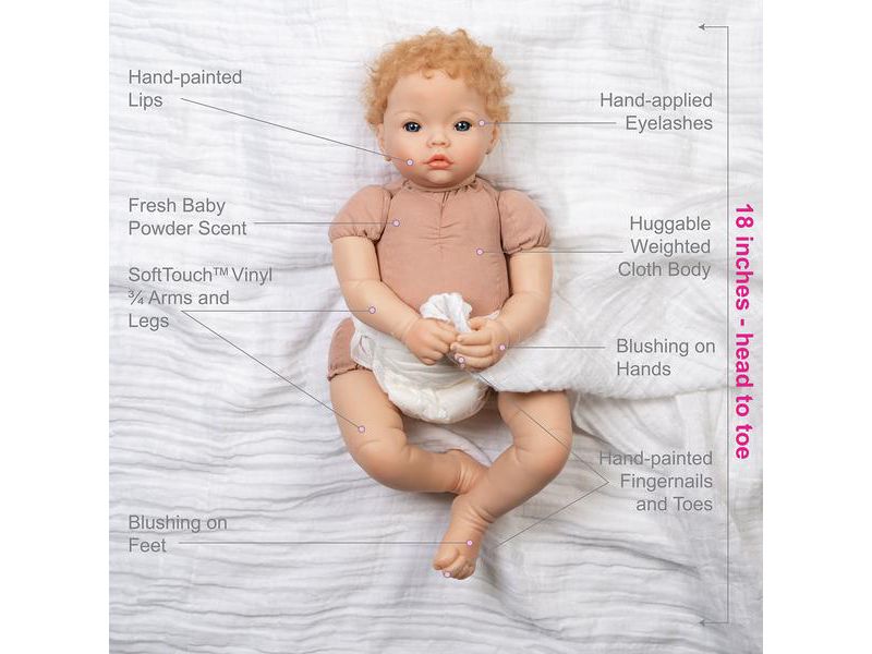 Paradise Galleries Realistic Newborn Doll - Forever Yours Golden, 7-Piece Reborn Doll Gift Set with Magnetic Pacifier