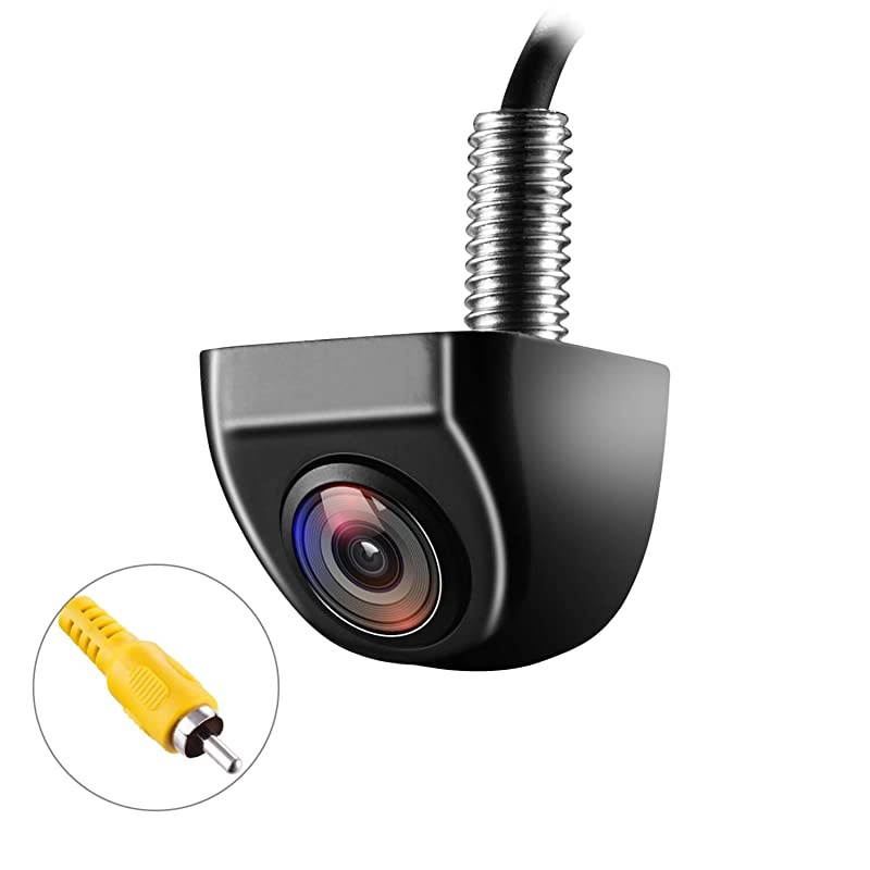 Backup/Front View Camera,IP69K Waterproof Great Night Vision HD and Super Wide Angle Metal OEM Style Reverse Rear View Backup Camera for Cars Pickup Trucks SUVs RVs Vans (Black)