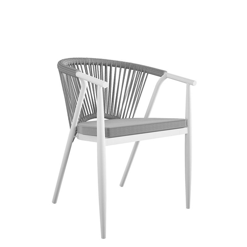 Circi 4pk Stacking Chairs with Rope Weave - Charcoal/White - CosmoLiving by Cosmopolitan