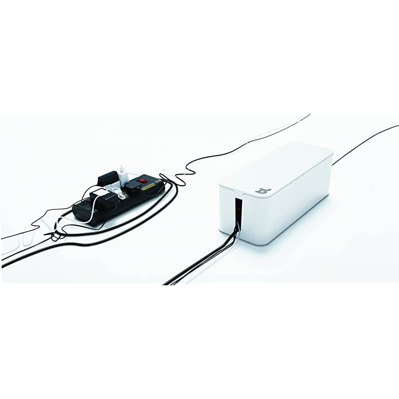 CableBox cable organizer hides messy loose tangled cables White color CB01WH