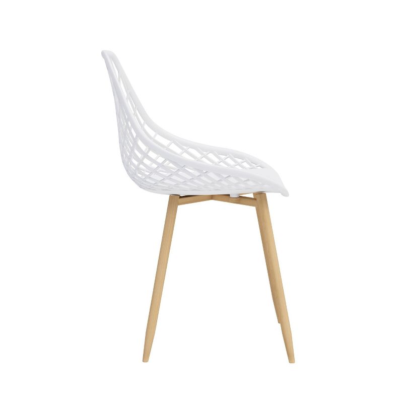 Set of 2 Kurv Dining Chair White/Natural - Jamesdar
