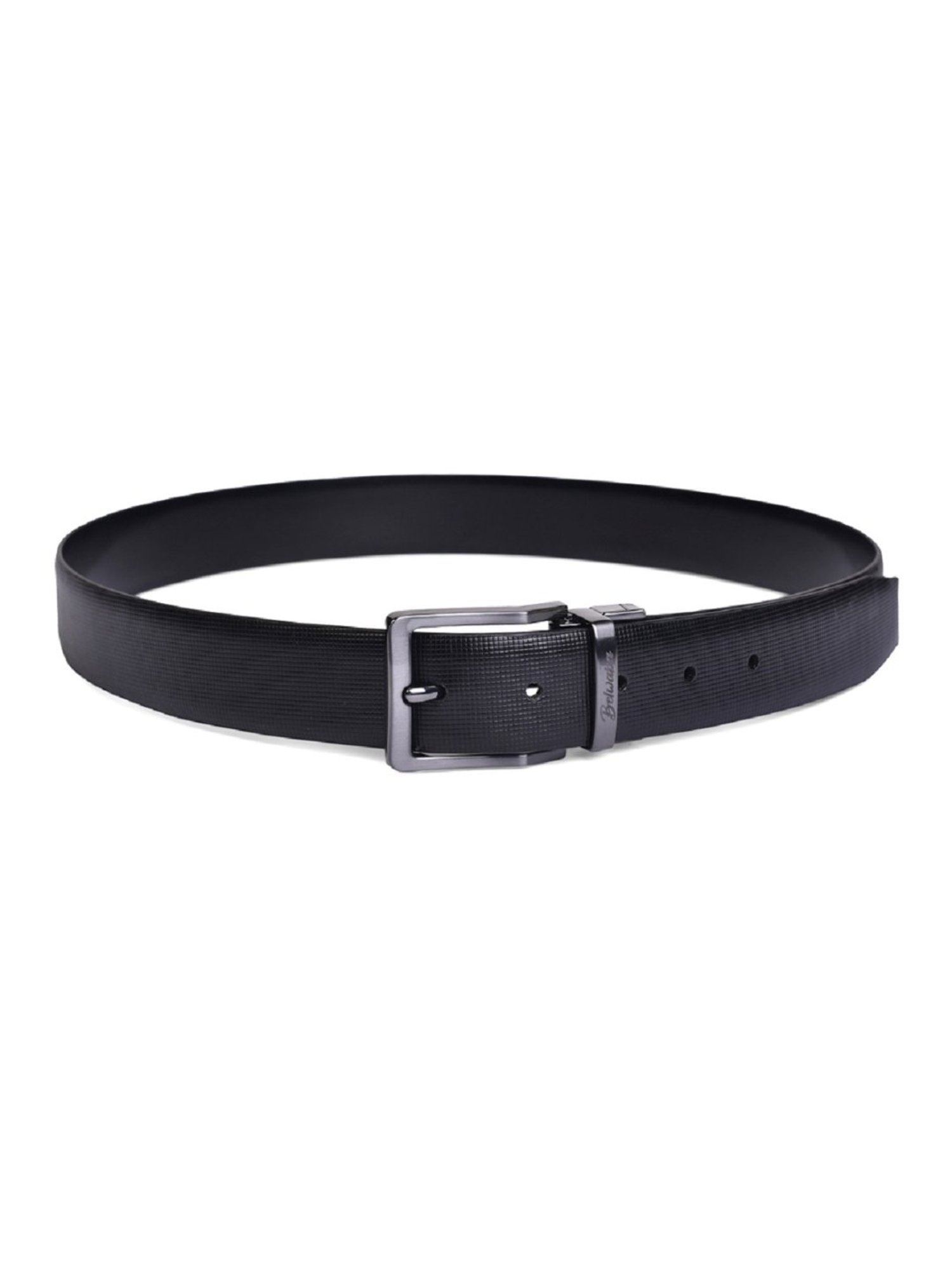 BELWABA Black Formal Reversible Leather Belt for Men