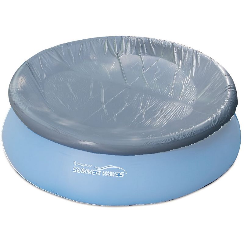 Summer Waves P521400F0 PVC 8 to 10 Foot Diameter Weather Resistant Above Ground Pool Cover, Blue
