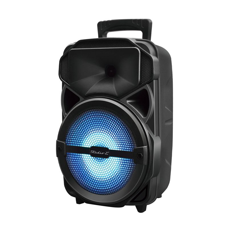 Studio Z STZP-800 8 Inch Portable Rechargeable Speaker Woofer Entertainment System with USB Music Stream and Handheld Wired Microphone