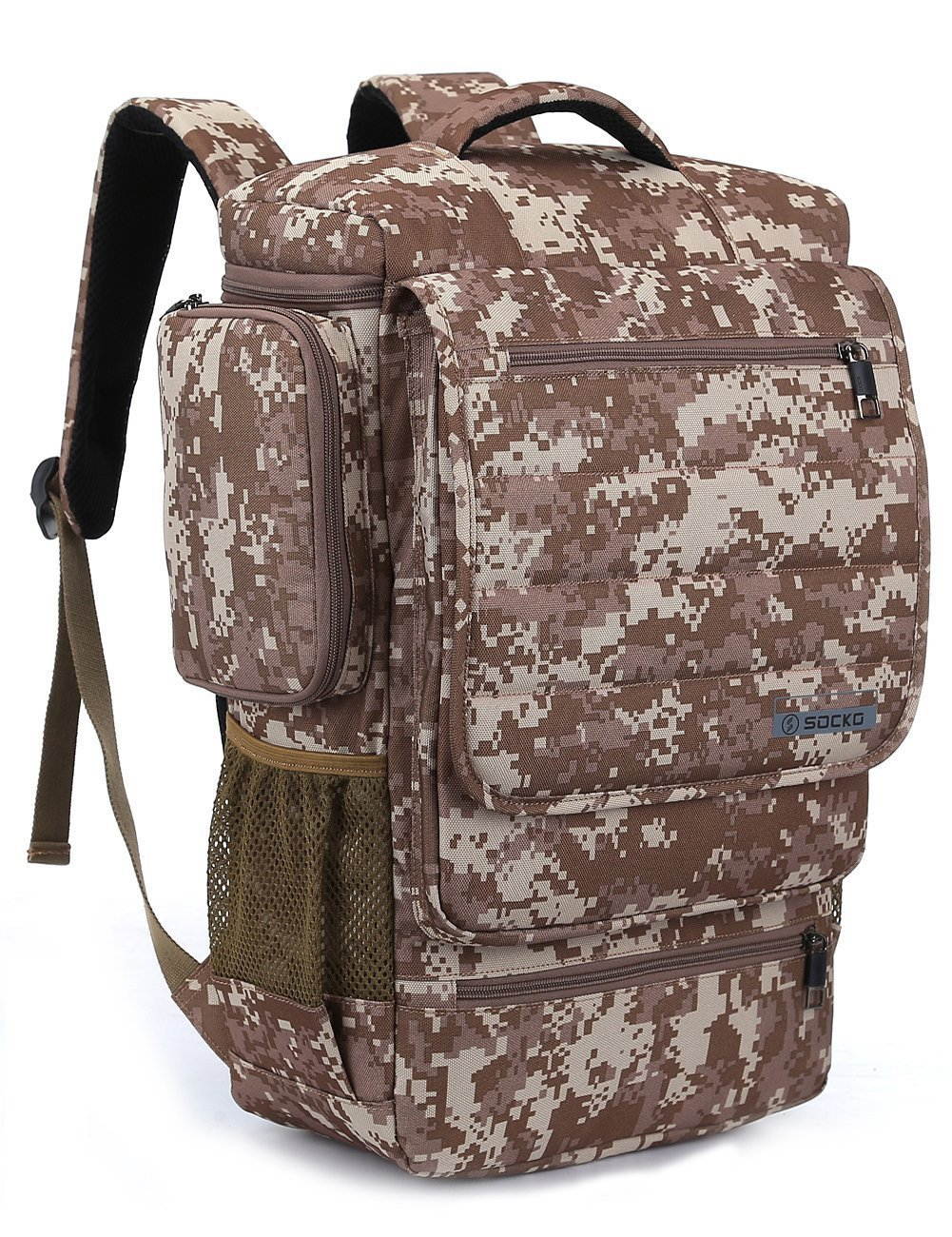 SOCKO Laptop Backpack , Multifunctional Unisex Luggage & Travel Bags Knapsack,rucksack Backpack Hiking Bags Students School Shoulder Backpacks Fits Up to 17.3 Inch Laptop Macbook Computer,Red