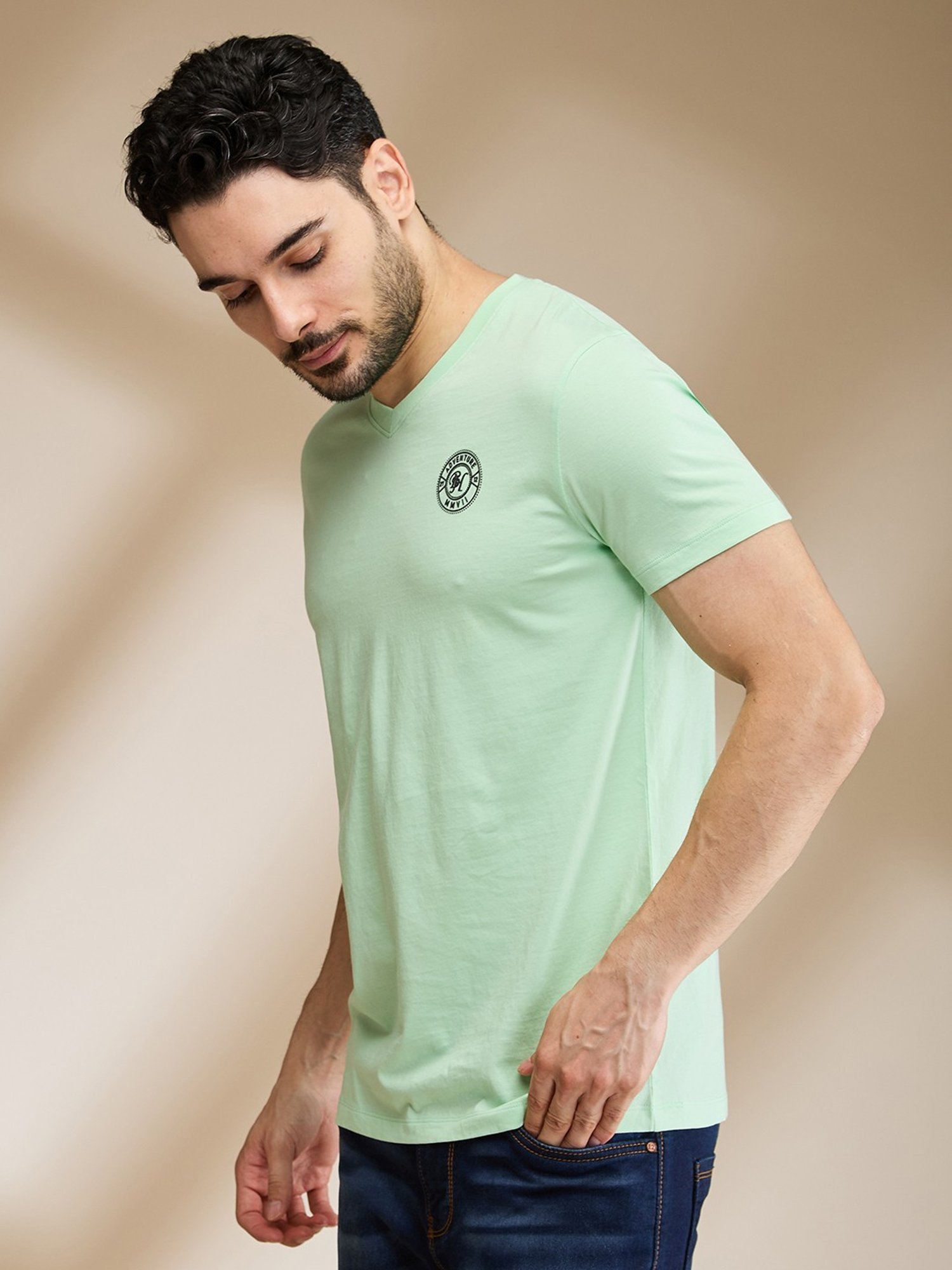 Being Human Light Green Regular Fit T-Shirt