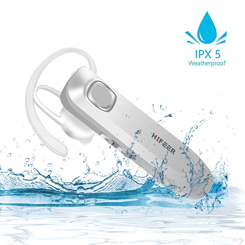 Bluetooth Headset for Cell Phone Handsfree Bluetooth Earpiece with Mic IPX5 Waterproof Single Ear Bluetooth Headset for DrivingExerciseBusiness