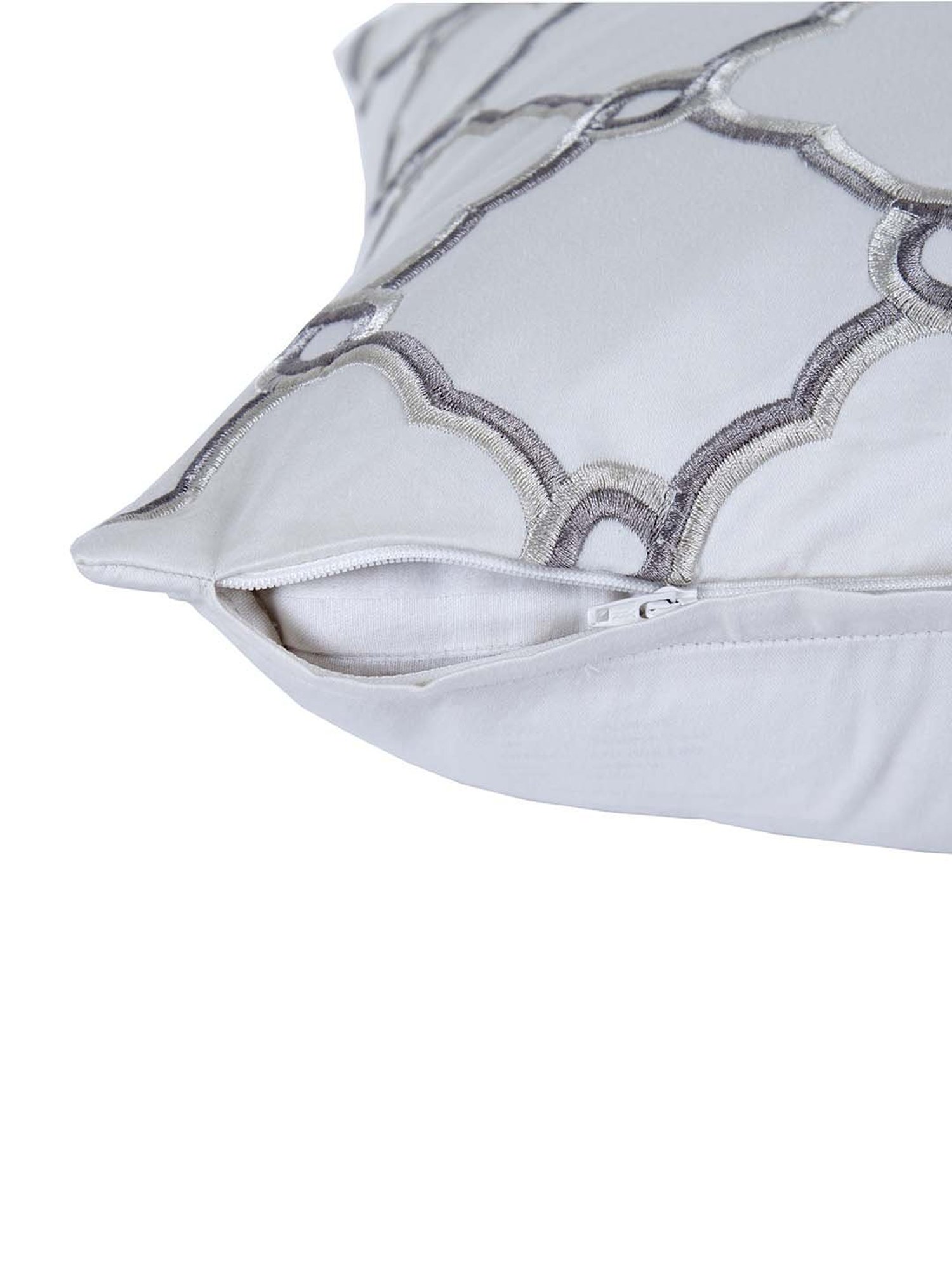 Maspar Fretwork Grey Cotton Cushion Cover