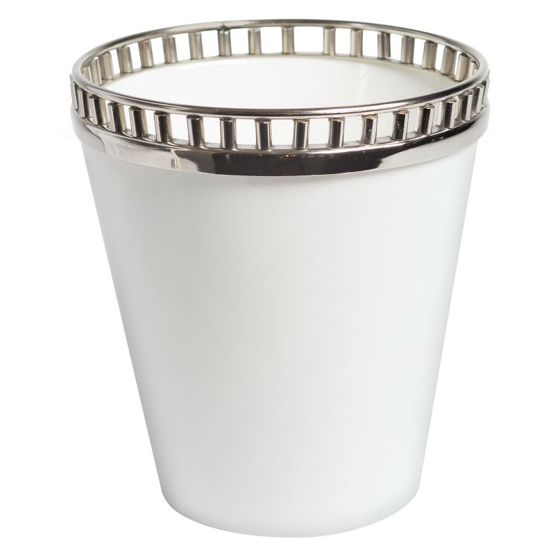 White/Polished Nickel Ceramic Wine Cooler - Go Home