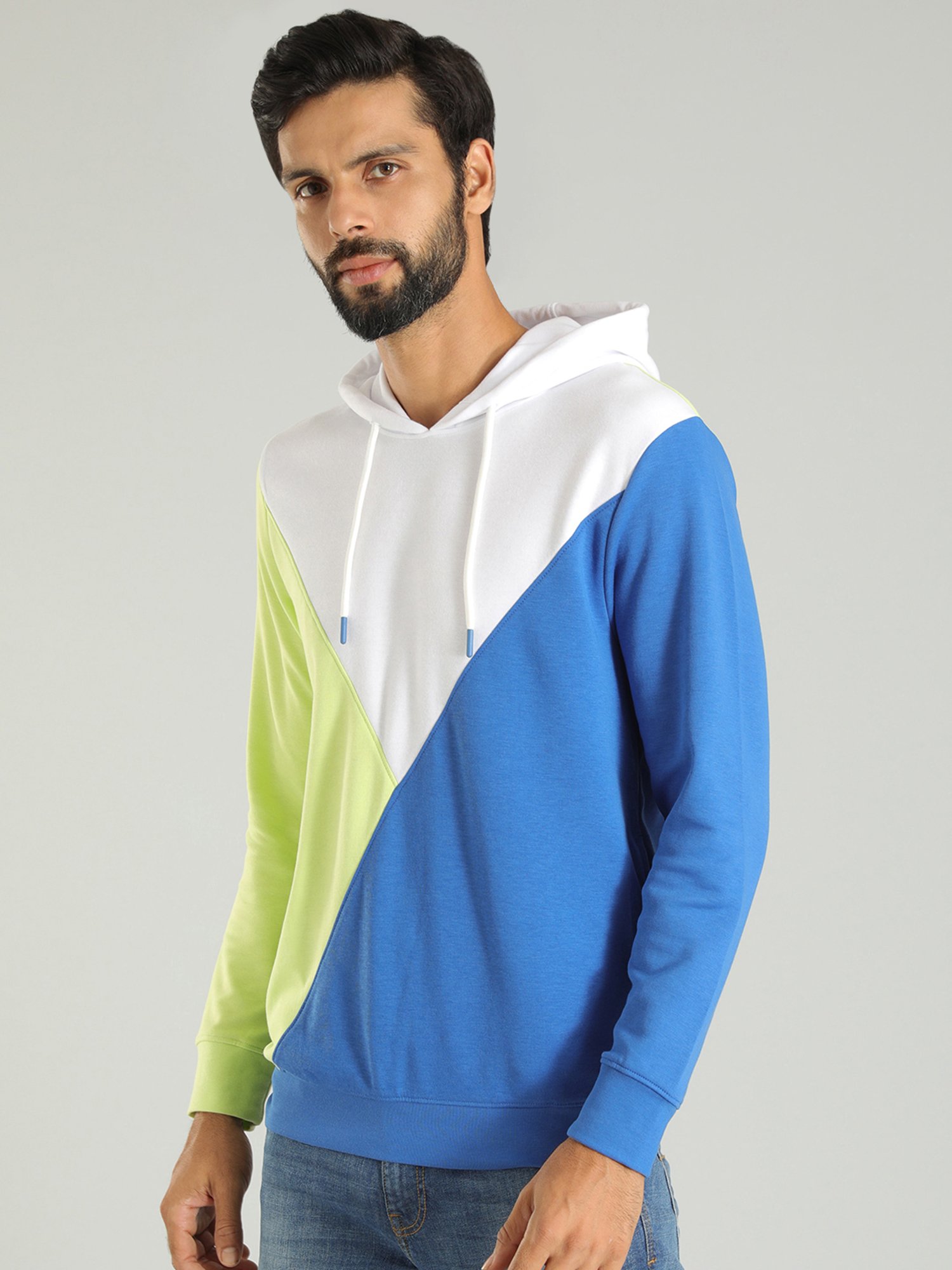 Indian Terrain Multicolor Regular Fit Hooded Sweatshirt