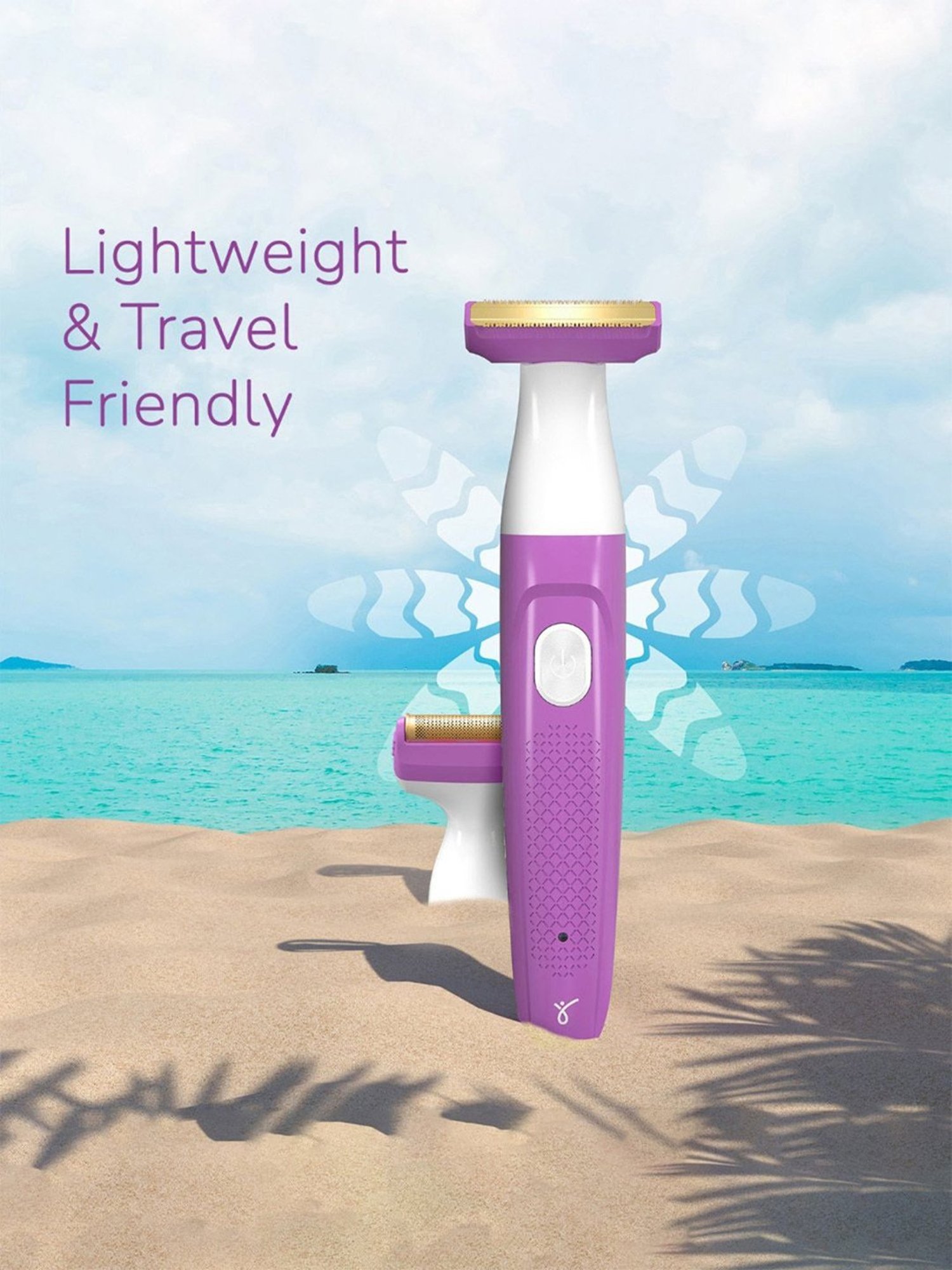 Caresmith Bloom Bikini Trimmer for Women Extra Shaver Head for Smoother Finish (Lavender)