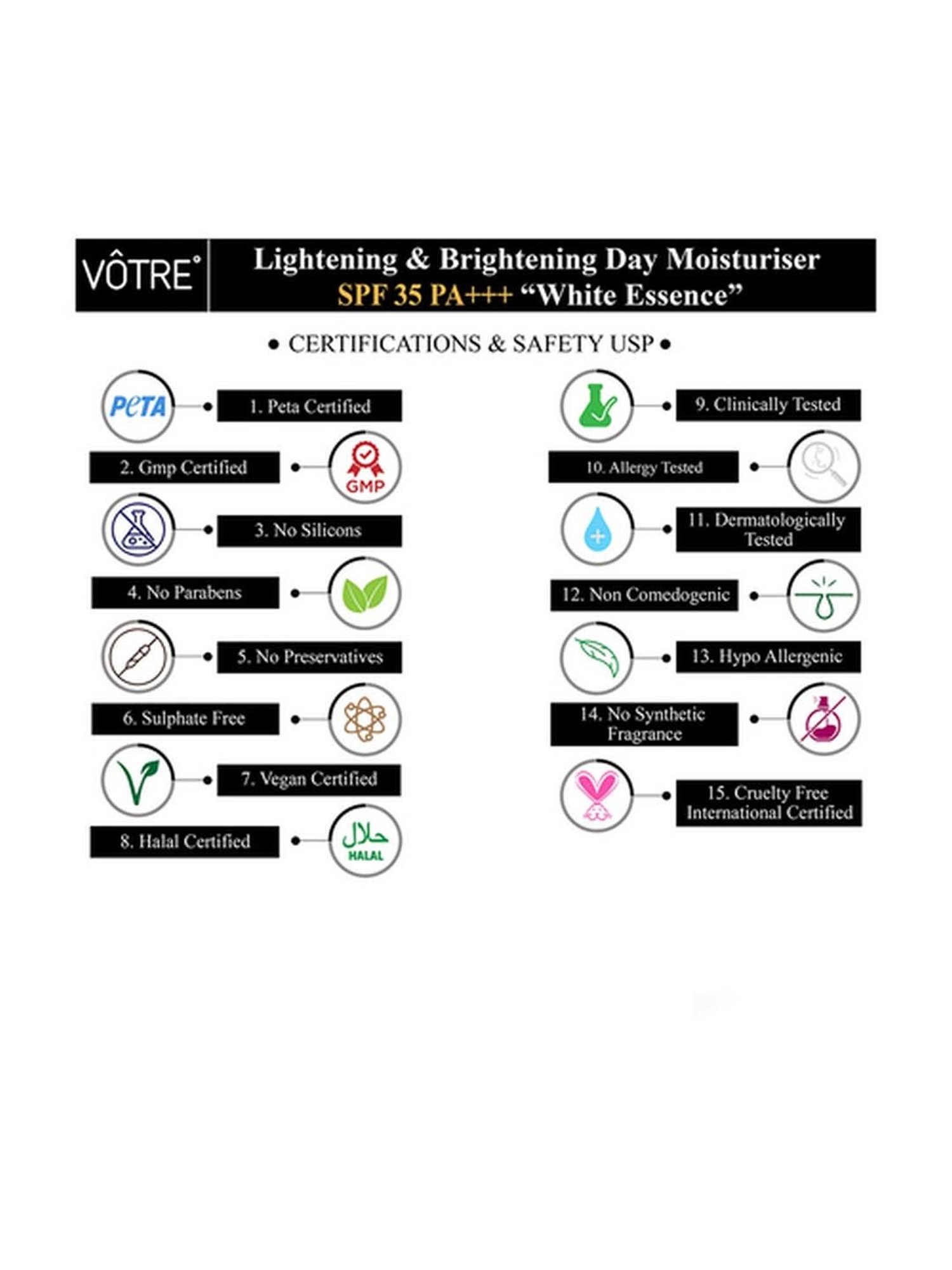 Votre Lightening & Brightening Day Moisturiser SPF 35 PA++ White Essence Mini - 30 gm