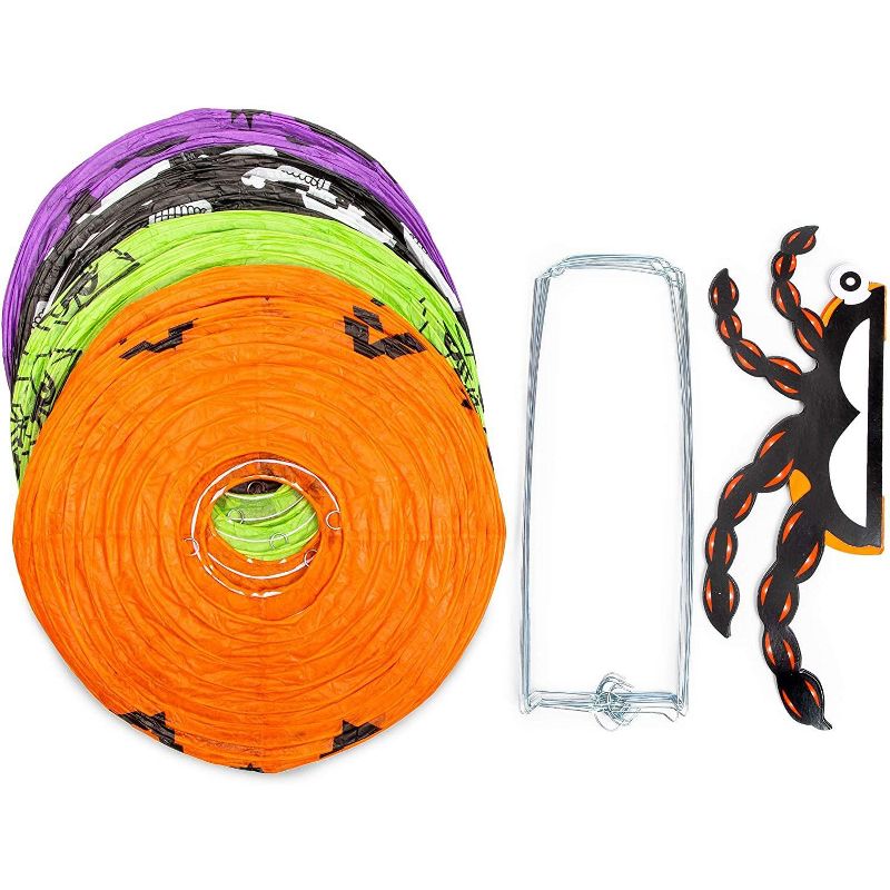 Spooky Central 10-Pack Halloween Party Decorations, Hanging Papers Lanterns, 12 in