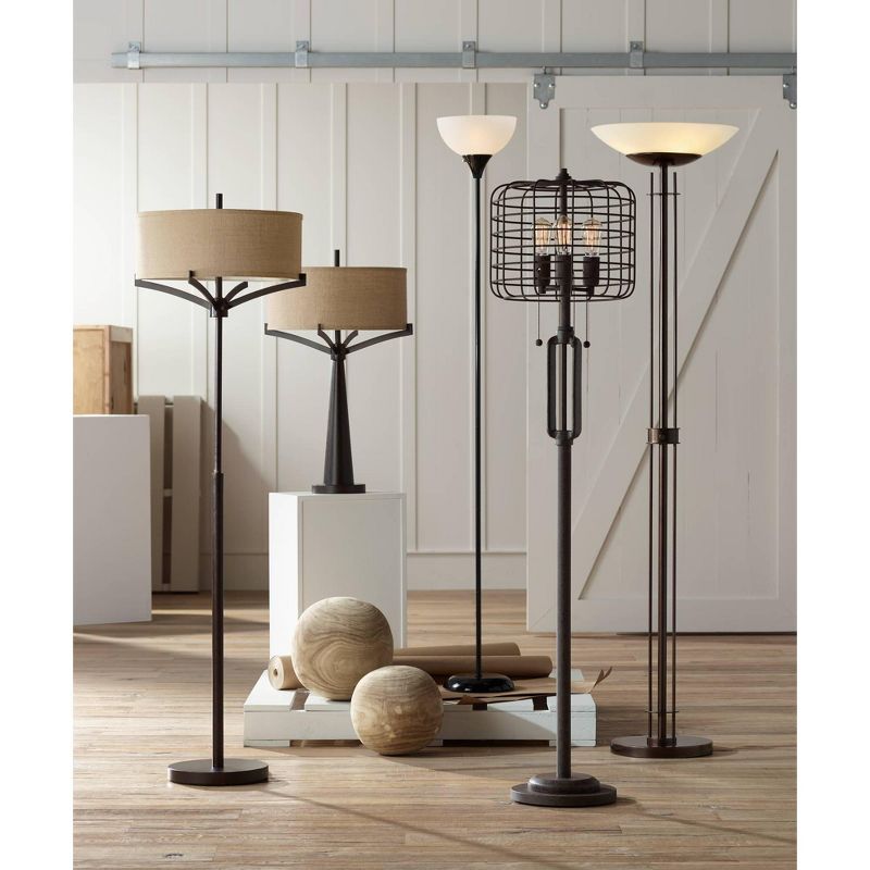 Franklin Iron Works Gentry Oil-Rubbed Bronze Downbridge Arc Floor Lamp