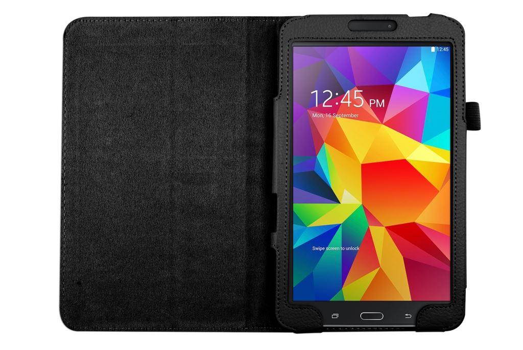 Hellfire Trading Magnetic PU Leather Case Cover for Samsung Galaxy Tab 4 8" T330 - Black