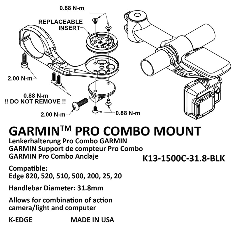 Garmin Mount Hinged (Black 31.8mm Combo)