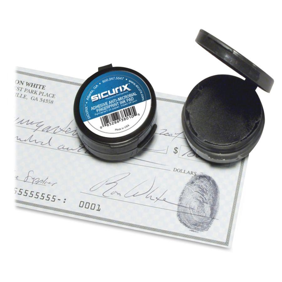 Baumgartens Finger Print PadAdhBack1-1/2"x1-1/2"x1/2"12/CTBK/BK Ink 38010CT