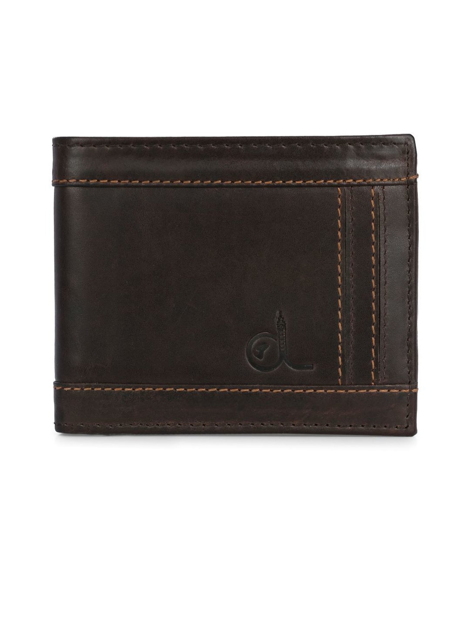 Clog London Brown Leather Small Bi-Fold Wallet for Men