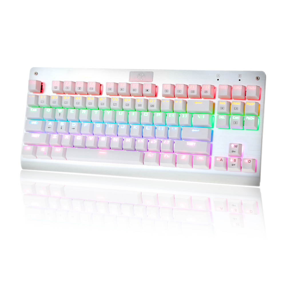 Mechanical Professional Gaming Keyboard Tactile Backlit LED 87 Keys Anti-Ghosting Backlight 9 LED Programmable Keyboard