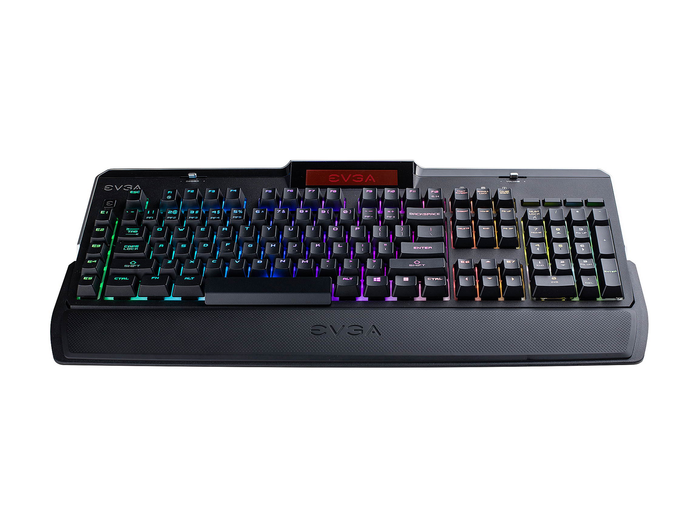 EVGA Z10 Gaming Keyboard, Red Backlit LED, Mechanical Blue Switches, Onboard LCD Display, Macro Gaming Keys