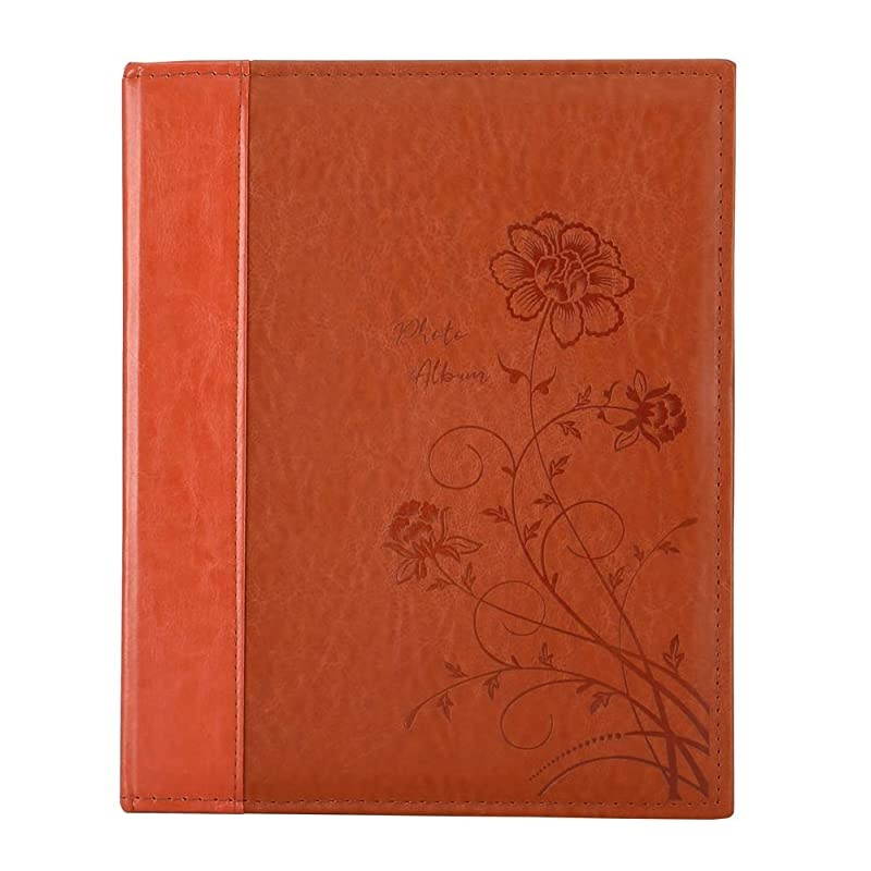Photo Picutre Album 4x6 400 Photos Extra Large Capacity Leather Cover Wedding Family Photo Albums Holds 400 Horizontal and Vertical 4x6 Photos with White PagesBrown