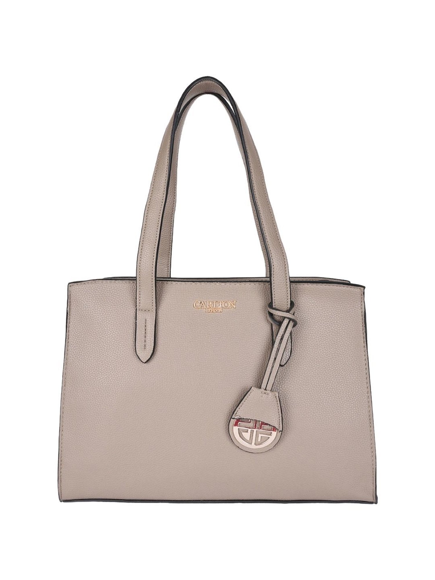 Carlton London Taupe Solid Medium Shoulder Handbag