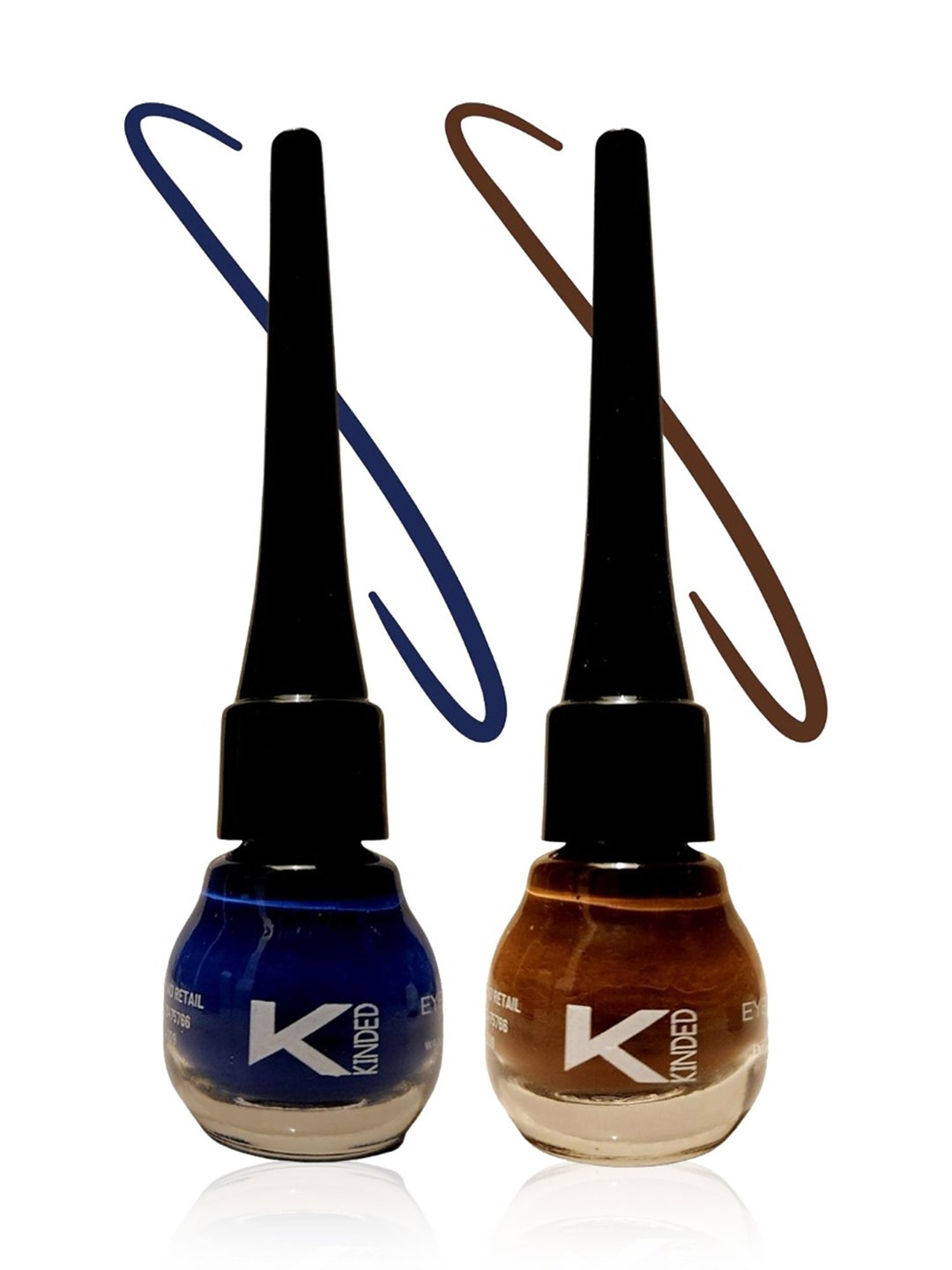 KINDED Liquid Eye Liner Chocolate Brown & Royal Blue Combo