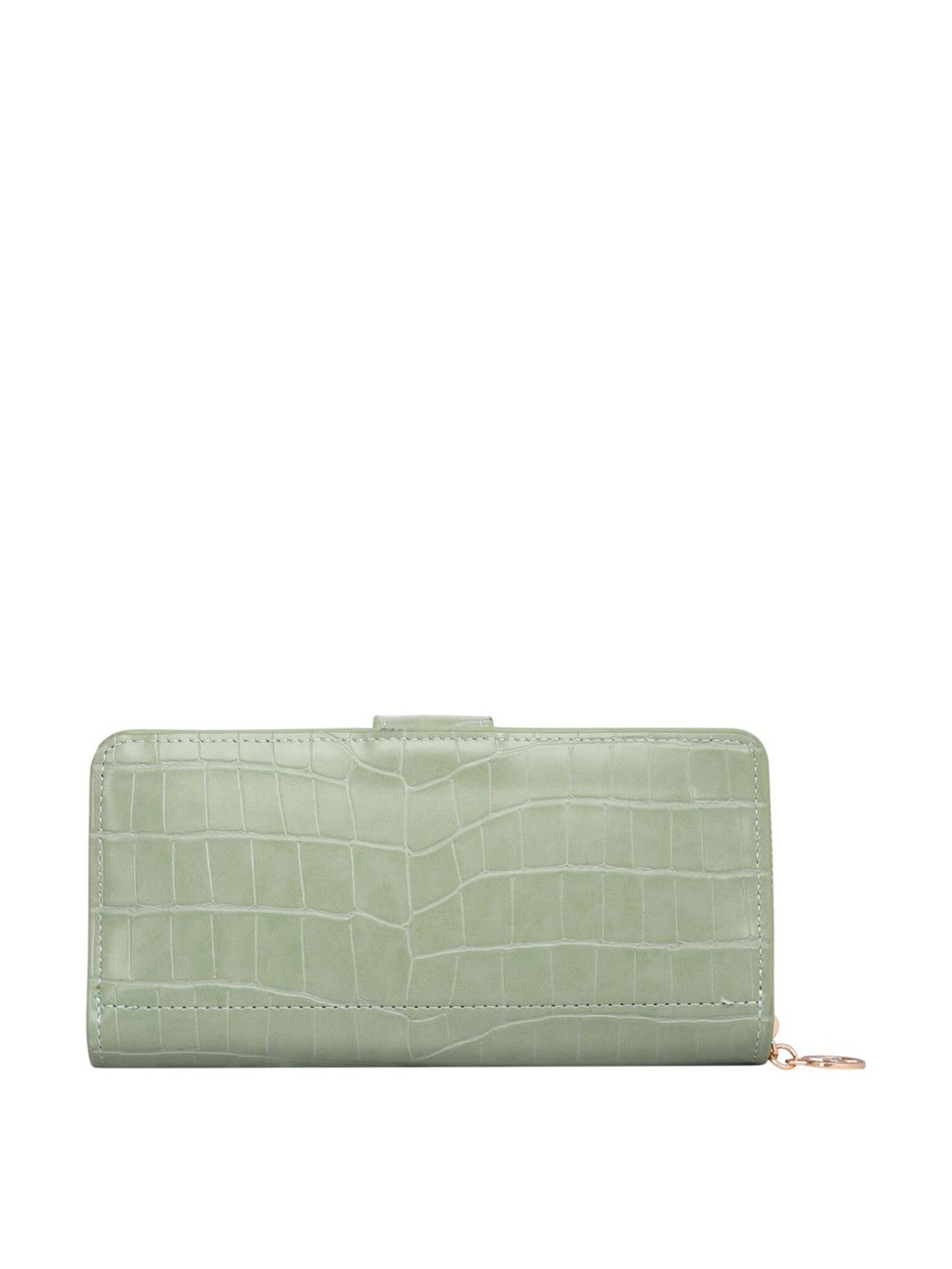 Lino Perros Green Textured Bi-Fold Wallet for Women