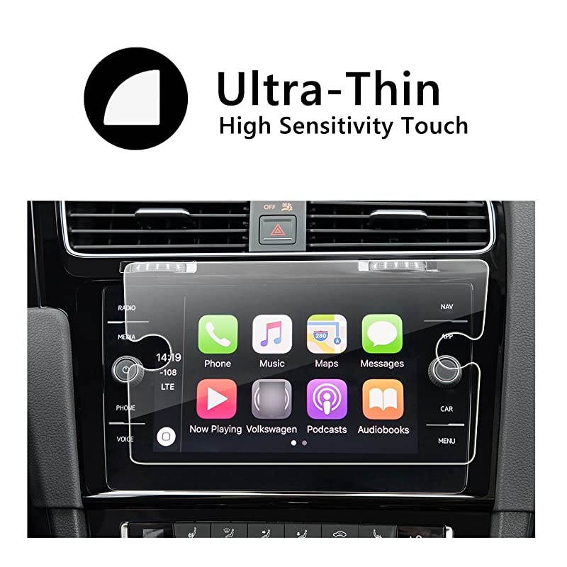 2018 Golf 7 Golf SportWagen Touch Screen Protector  HD Clear Tempered Glass Protective Film Against Scratch High Clarity 8Inch