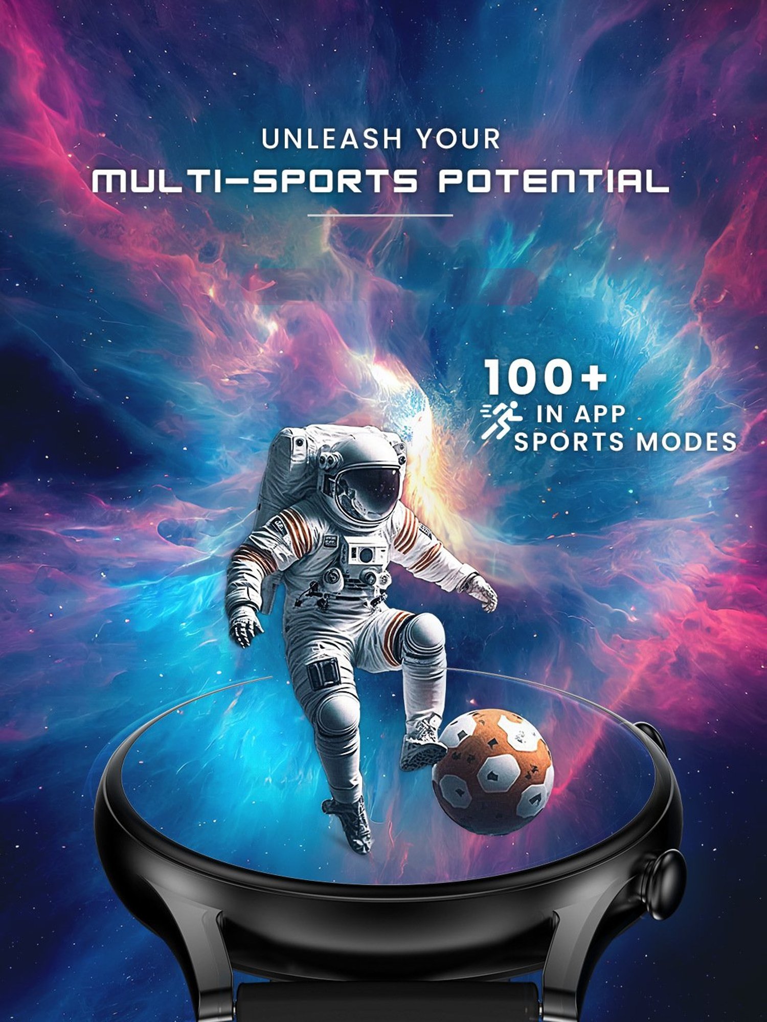 Hammer Glide 1.43 inch AMOLED Display Smartwatch for Men with Bluetooth Calling (Charcoal Black)