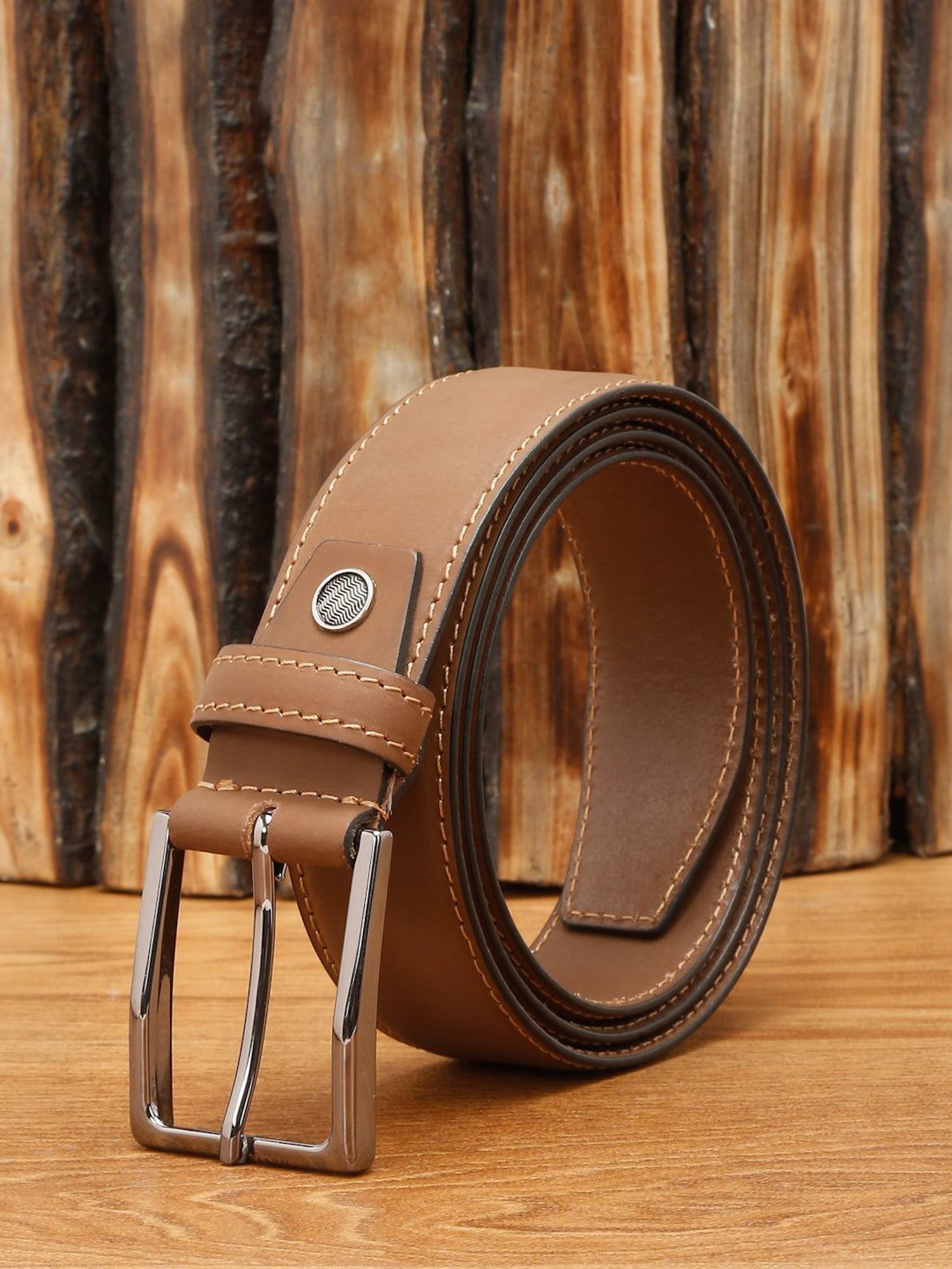 Fossil Julian Black Leather Solid Waist Belt