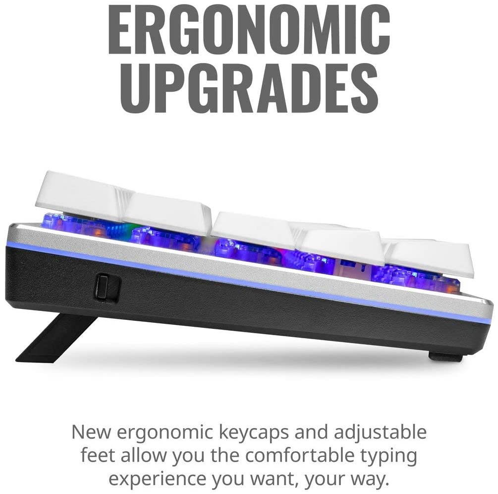 Cooler Master SK620 60% Sliver White Mechanical Keyboard with Low Profile Red Switches, New and Improved Keycaps, and Brushed Aluminum Design