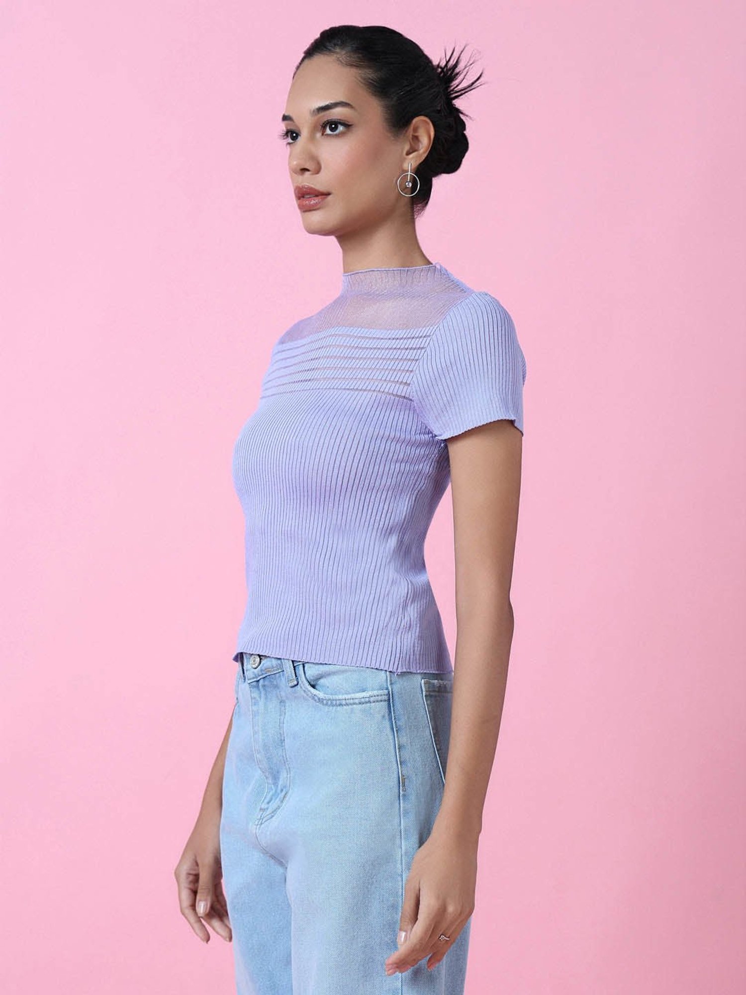 SHOWOFF Lavender Regular Fit Top