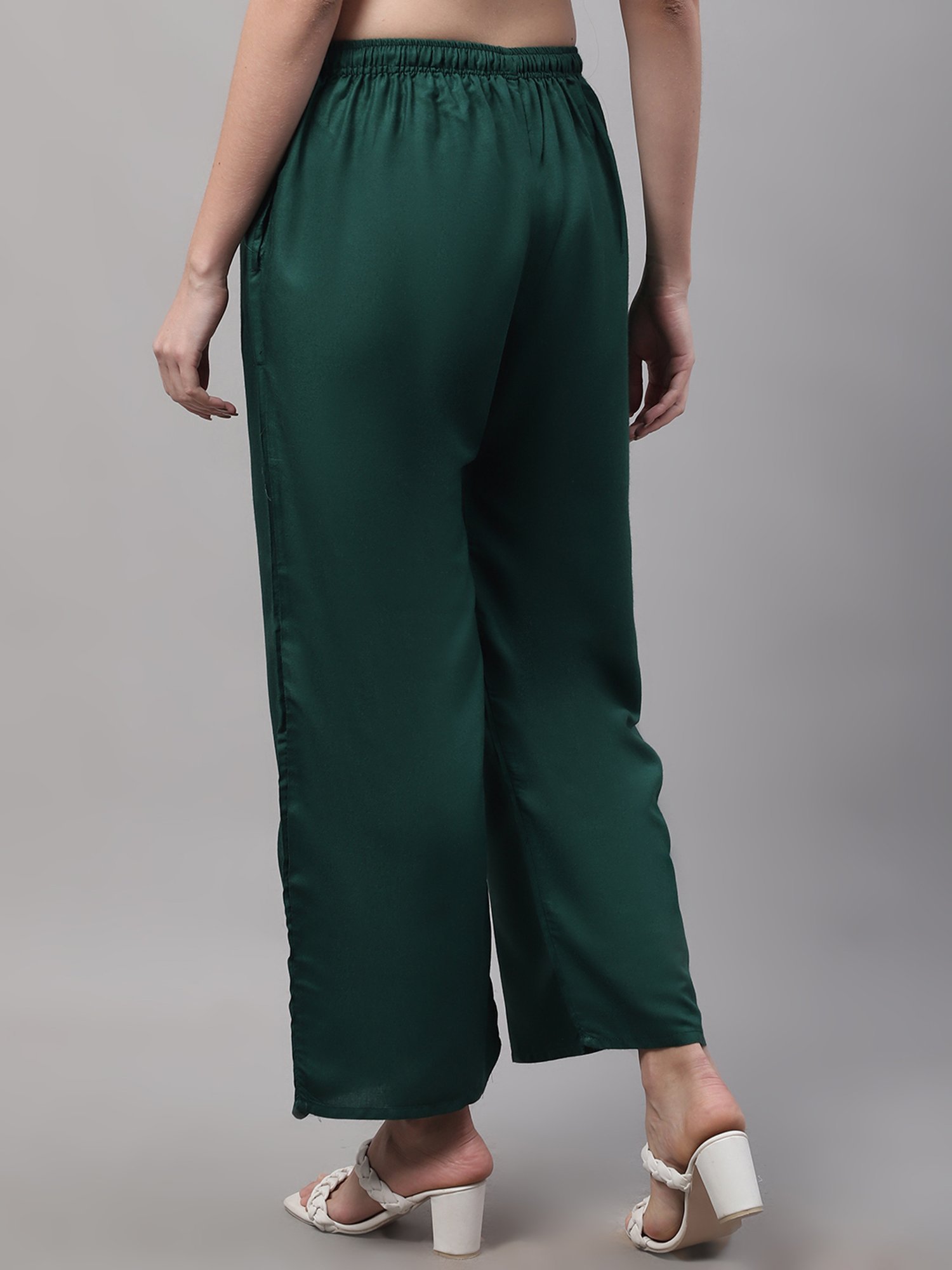 Gracit Green & Navy Rayon Palazzos - Pack of 2