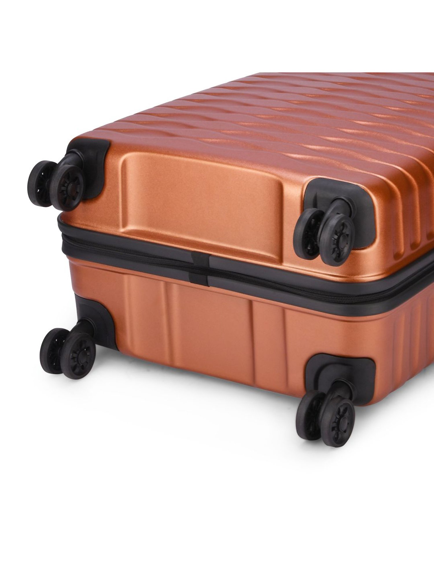 VIP Crusade Metallic Copper Textured Hard Medium Trolley Bag - 28 Cm