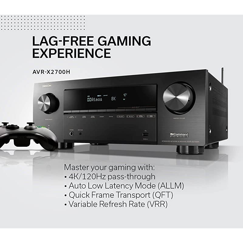 AVR-X2700H 8K Ultra HD 7.2 Channel (95 Watt X 7) AV Receiver 2020 Model - Built for Gaming, Music Streaming, 3D Audio & Video, Alexa + HEOS